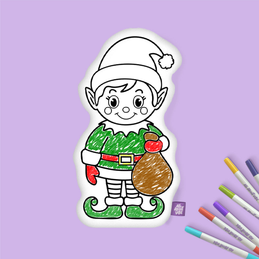Christmas Color Your Own Elf Pillow