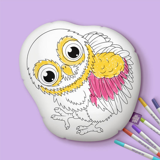 10" Baby Owl Coloring Pillow