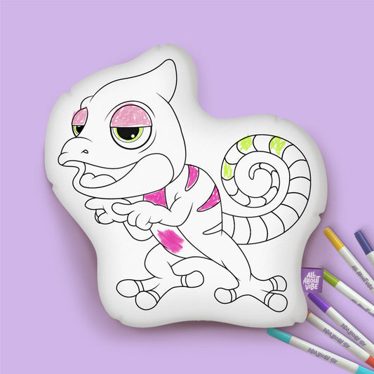 10" Iguana Coloring Pillow