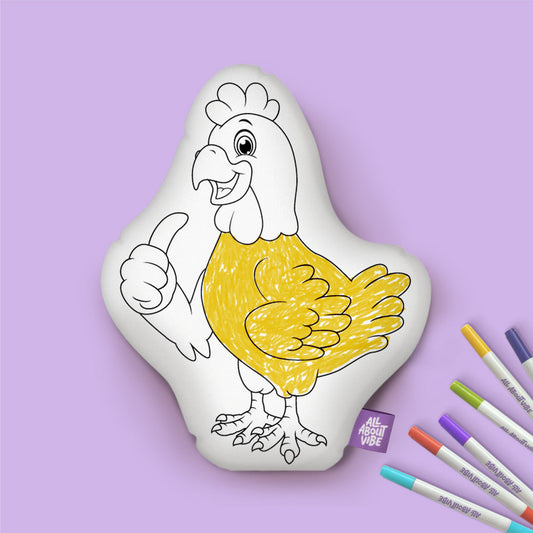10" Chicken Coloring Pillow