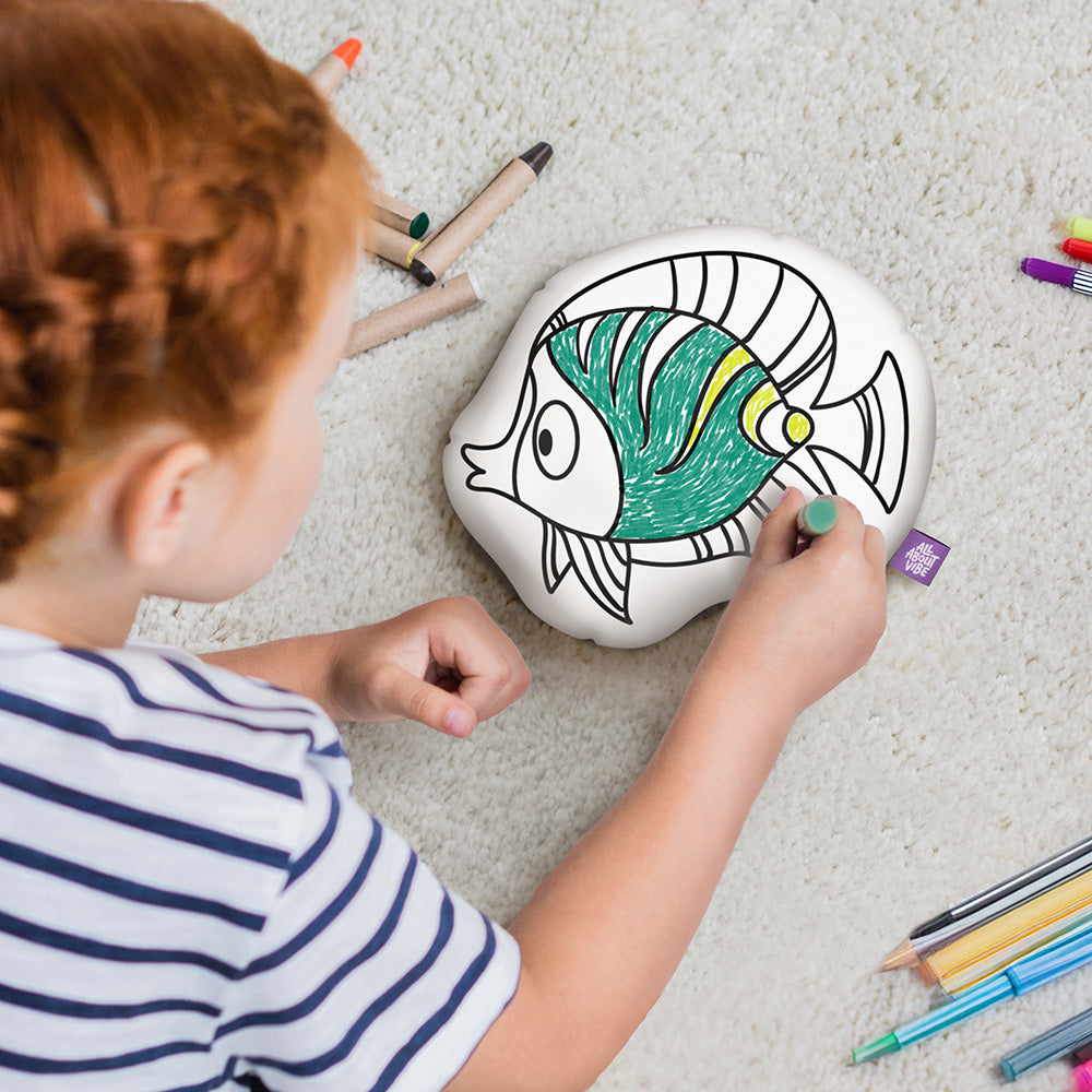 10" Fish Coloring Pillow