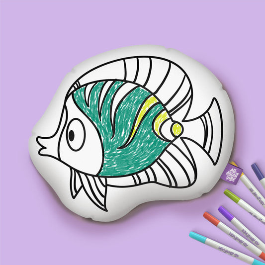 10" Fish Coloring Pillow