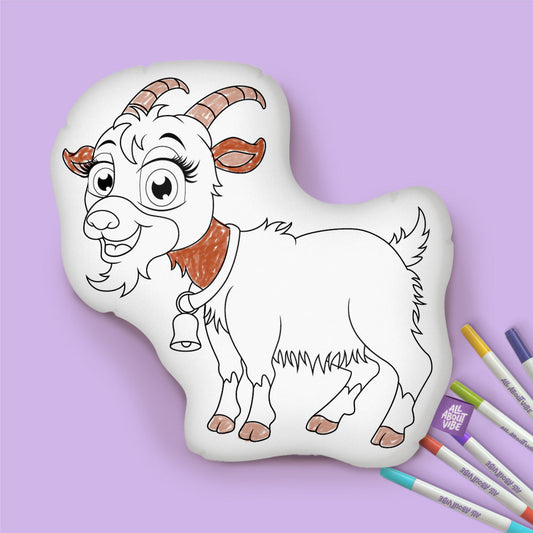 10" Goat Coloring Pillow