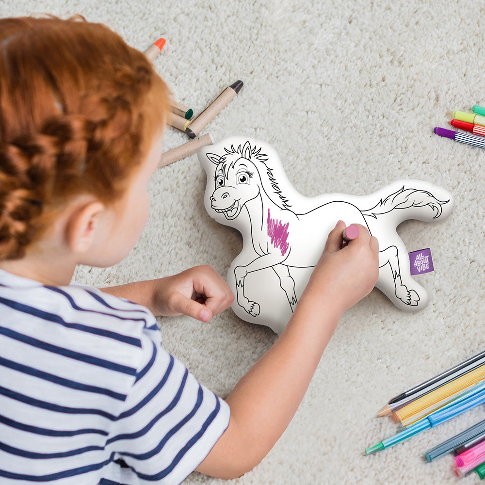 10" Unicorn Coloring Pillow