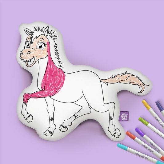 10" Horse Coloring Pillow
