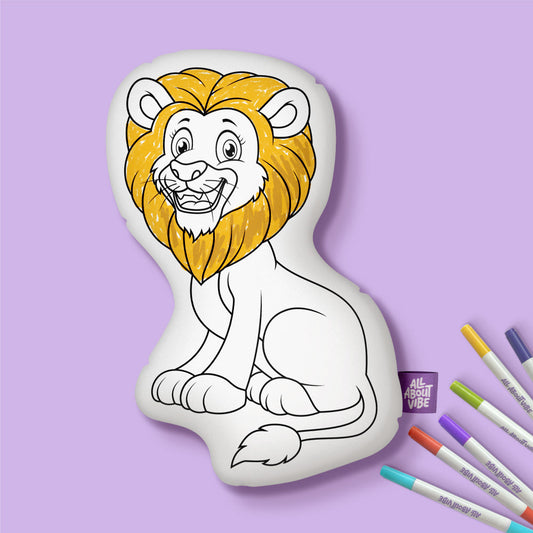 10" Lion Coloring Pillow