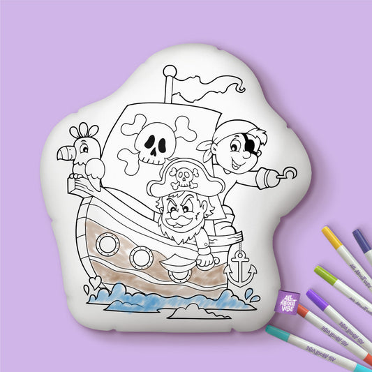 10" Pirate Boat Coloring Pillow