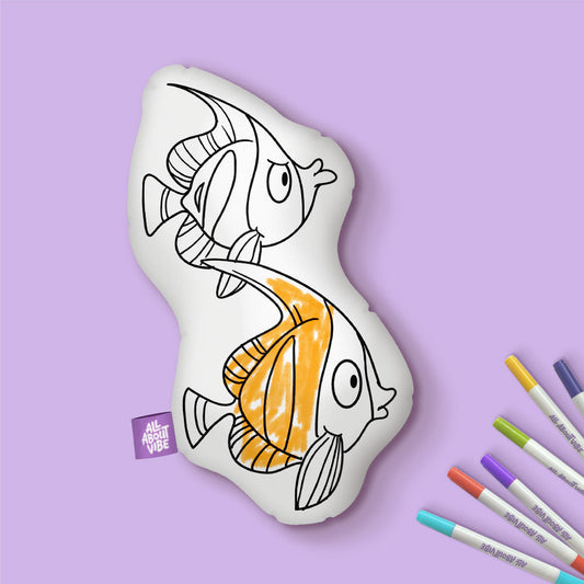 10" Fish Coloring Pillow