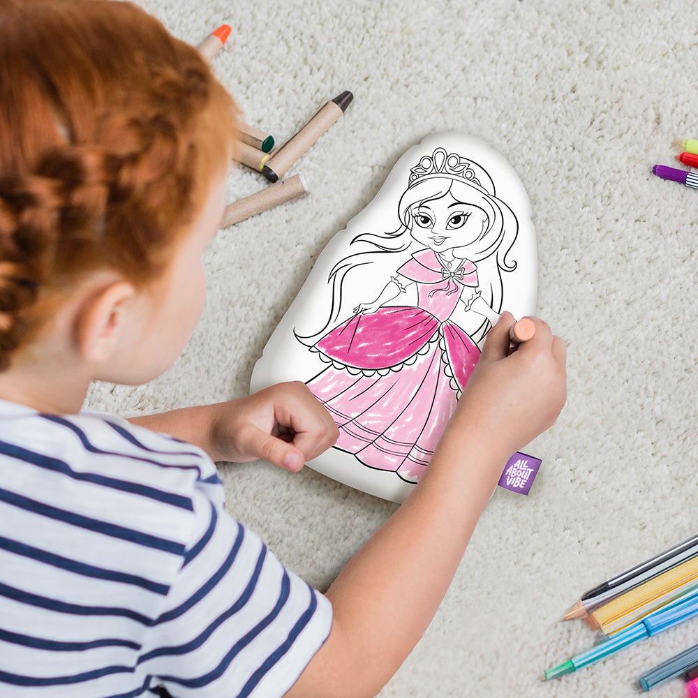 10" Little Princess Coloring Pillow