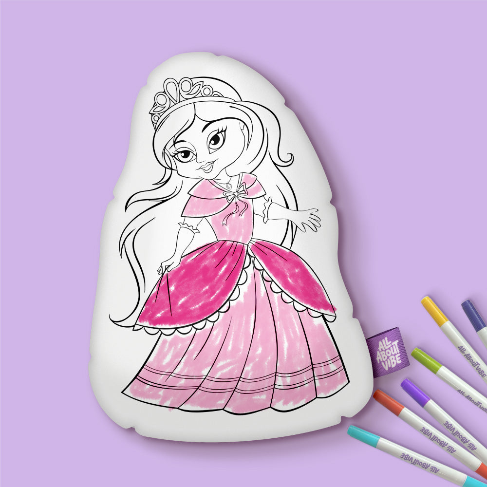 10" Little Princess Coloring Pillow