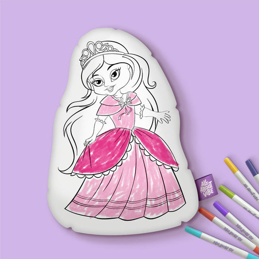 10" Little Princess Coloring Pillow
